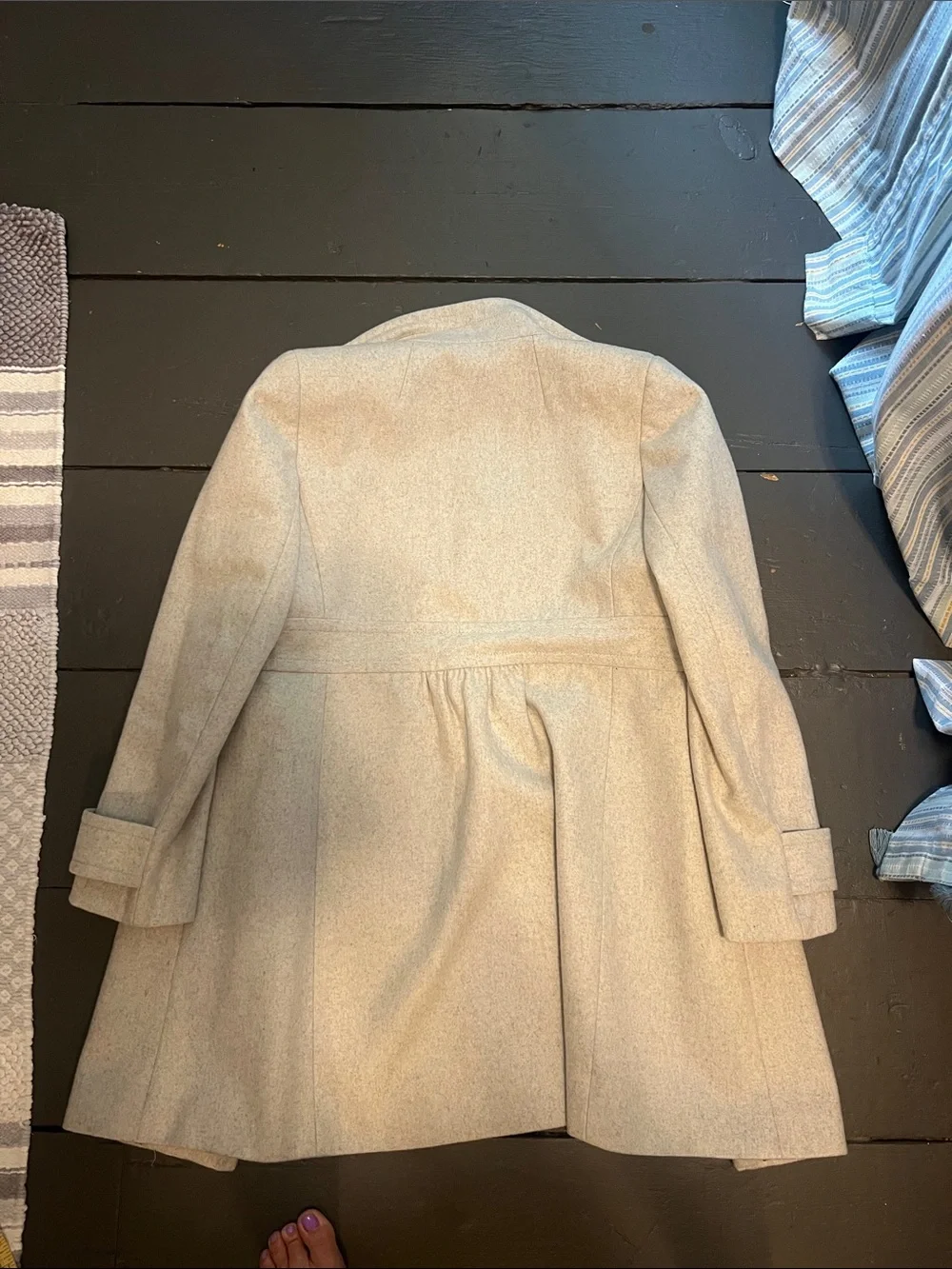 J. Crew Cream Lady Day Wool-Blend Pea Coat with Stand Collar - Picture 3 of 5
